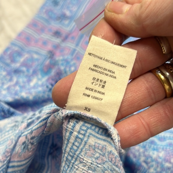 Jen's Pirate Booty NWOT Blue and Purple Hyacinth Wide Leg Jumpsuit - Picture 12 of 13